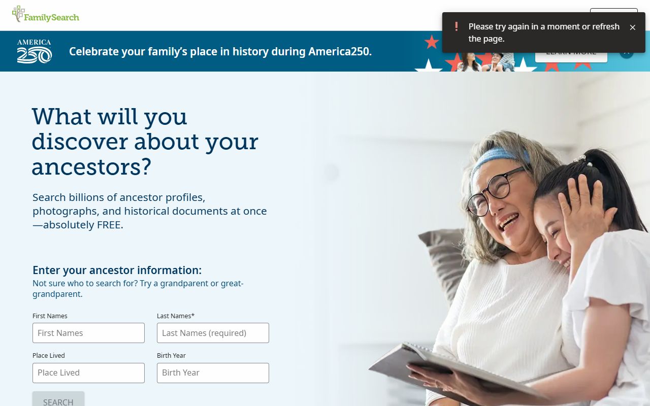 FamilySearch Alaska vital records collection page