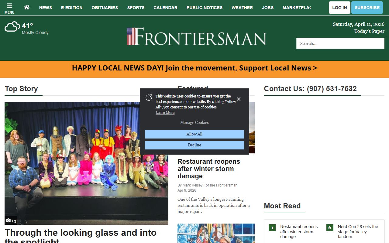 Mat-Su Valley Frontiersman newspaper website