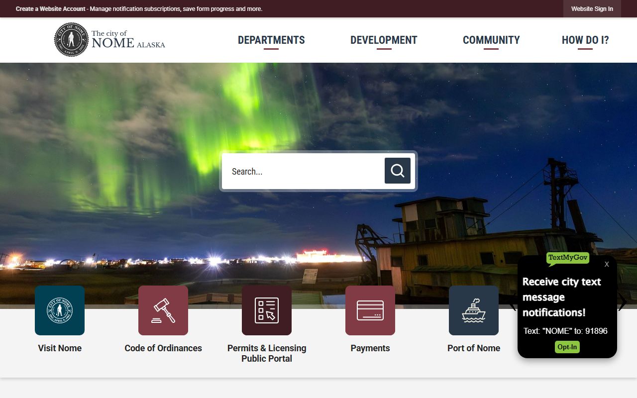 City of Nome Alaska official website