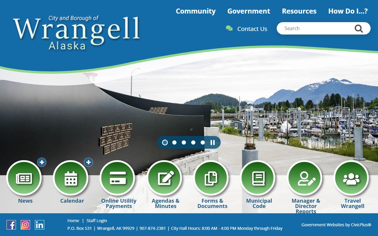 Wrangell City and Borough official website for death index and records research