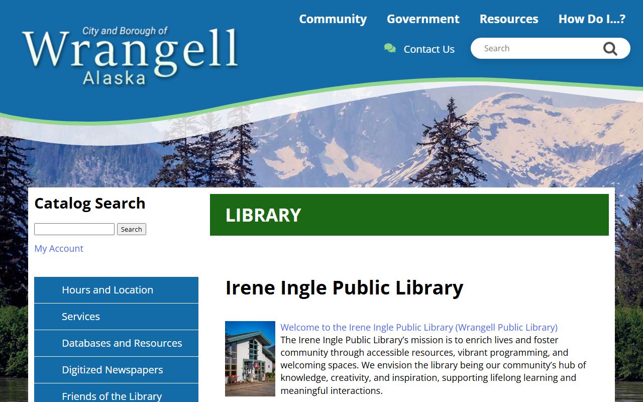 Wrangell Public Library historical archives for death index and obituary research