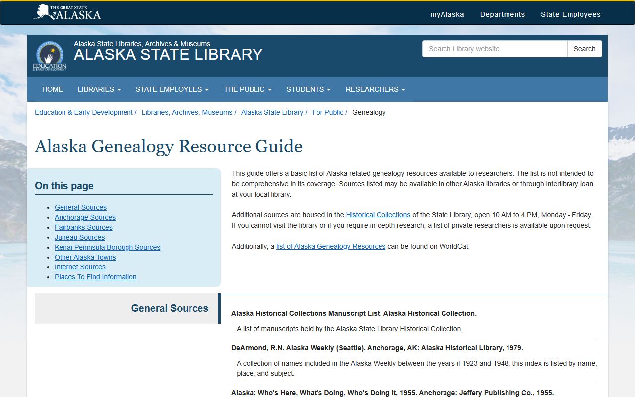 Alaska Death Index - Alaska State Library Genealogy Resources