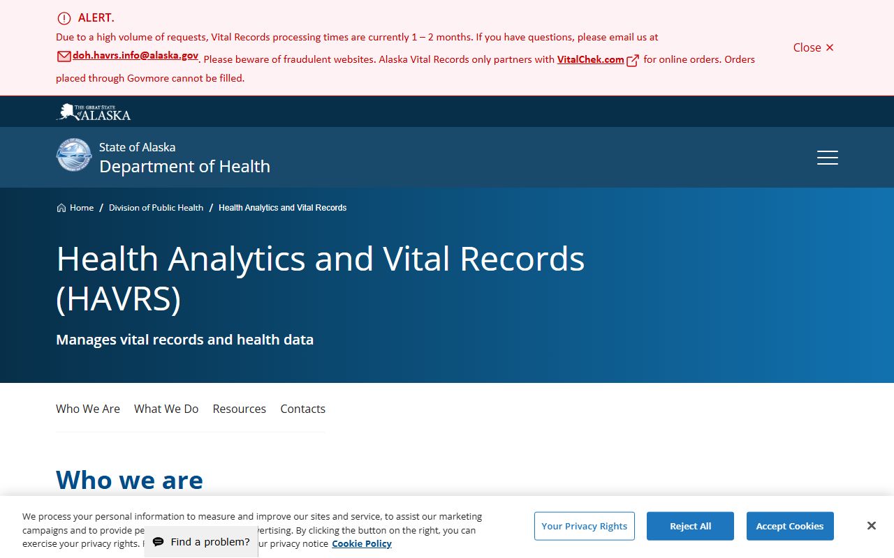 Alaska Death Index - HAVRS Health Analytics and Vital Records Section
